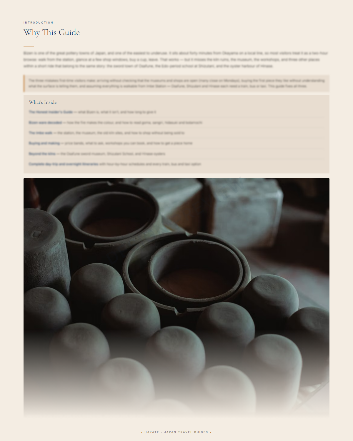 Sample page 3 from the Bizen guide