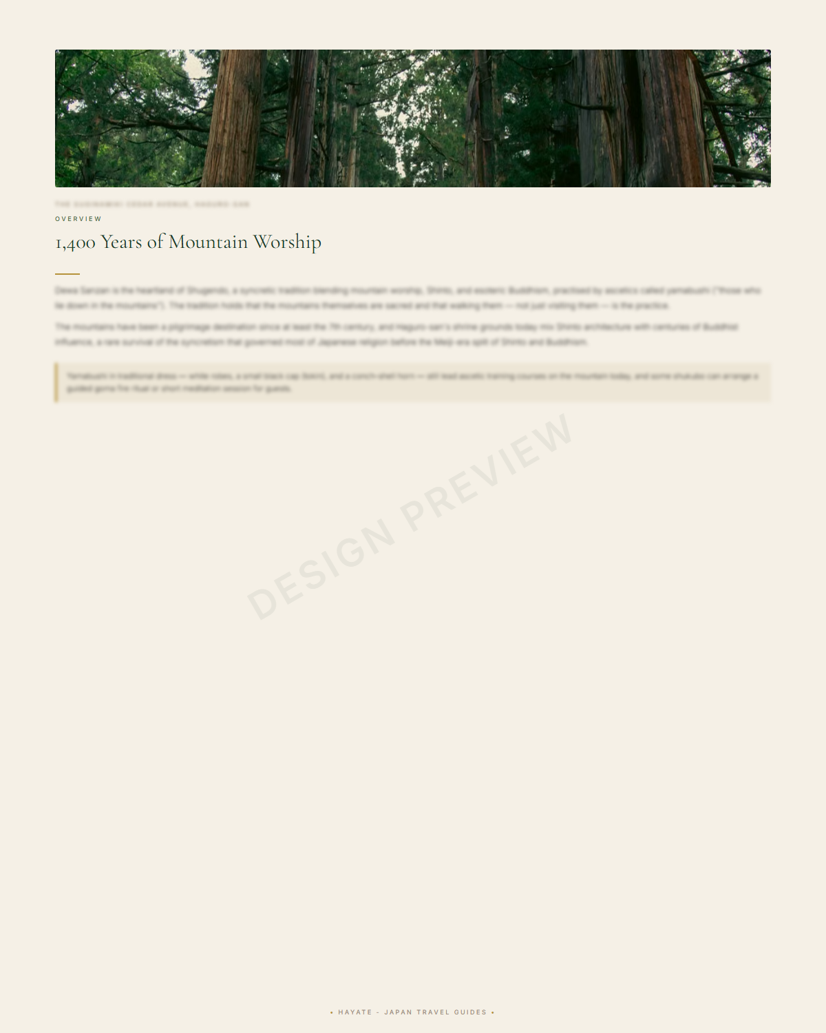 Sample page 3 from the dewa sanzan guide