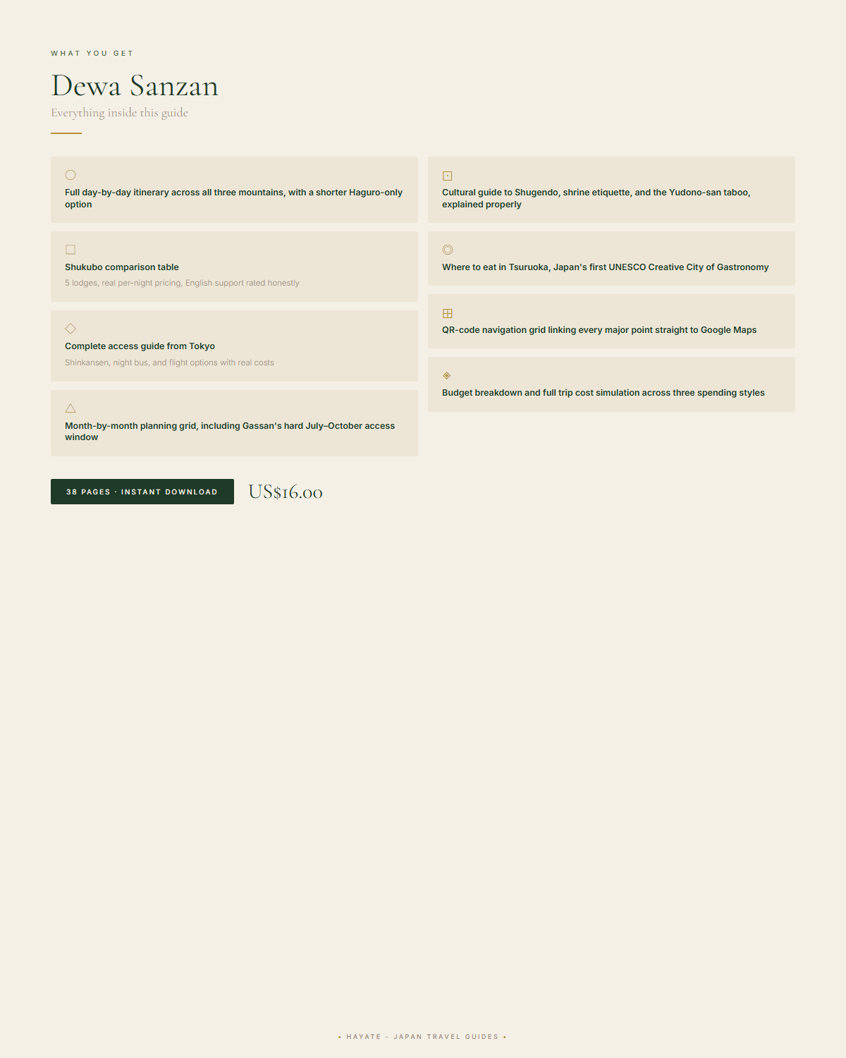 Sample page 4 from the dewa sanzan guide