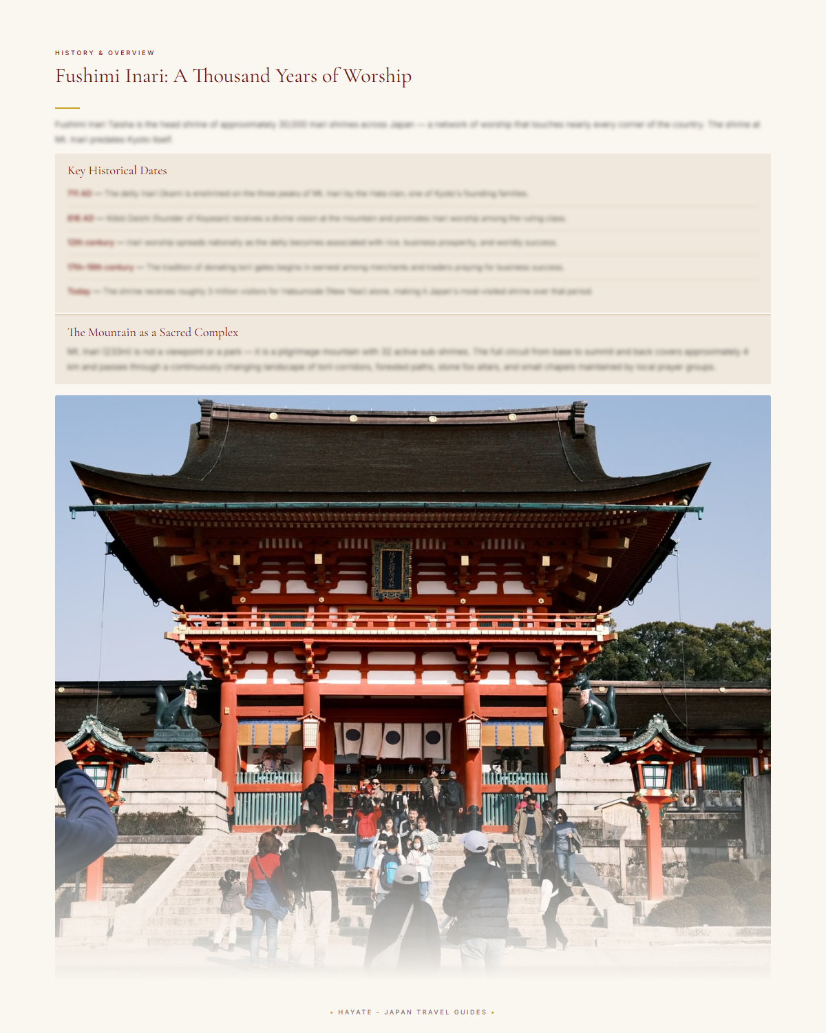 Sample page 3 from the fushimi inari guide