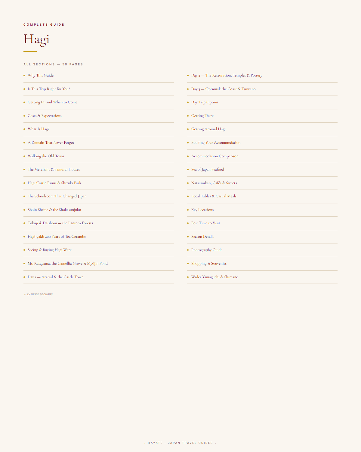 Sample page 2 from the Hagi guide